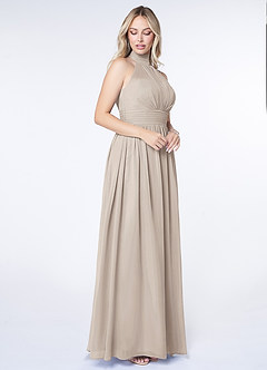 Azazie Iman Bridesmaid Dresses Frost A-Line A-Line Ruched Chiffon Dress image3