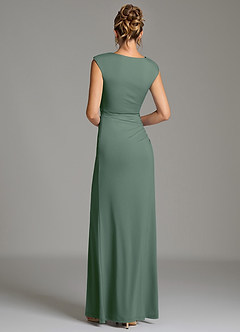 Azazie Chantal Robes de demoiselle d'honneur Robe Sirène en Jersey extensible de qualité supérieure Plissé Eucalyptus image2