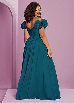 Barbie ♥ Azazie Bridesmaid Dresses Ink Blue A-Line Off the Shoulder Chiffon Convertible Dress image19
