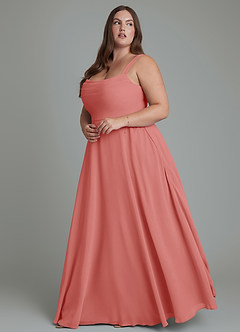 Azazie Shaude Brautjungfernkleider A-Linie Plissee Chiffon Kleid Antike Rose image9