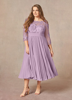 Azazie Tutu Mother of the Bride Dresses Wisteria A-Line Boatneck Lace Chiffon Dress image9