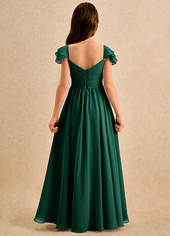Azazie Meimei Girls Formal Flower Girl Dresses Emerald A-Line Pleated Chiffon Dress image2