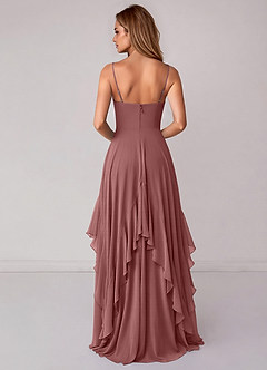 Azazie Zaina Bridesmaid Dresses Desert Rose A-Line Chiffon Dress image6