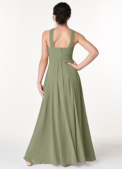 Azazie Kaleigh Junior Pistachio A-Line Pleated Chiffon Dress image2