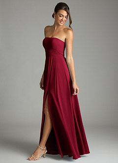 Azazie Tamira Suknie dla druhen Linia A Pofałdowany Szyfon Do ziemi Sukienka image3