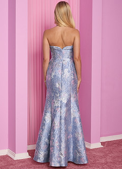 Barbie™ ❤ AZAZIE 4013 Halter Metallic Brocade Mermaid Dress image5