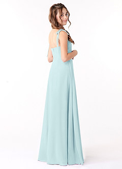 Azazie Rosey Junior Abito A-Line in Chiffon Scollo a Cuore Sea Glass image2