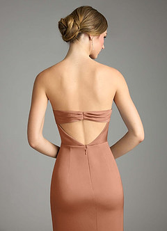 Azazie Leonis Bridesmaid Dresses Bronzer Mermaid Pleated Stretch Satin Convertible Dress image7