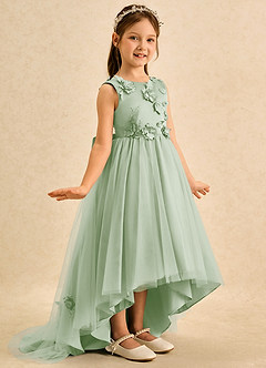 Azazie Filo Flower Girl Klänningar Klä Balklänning i Matt satäng Rosett image4