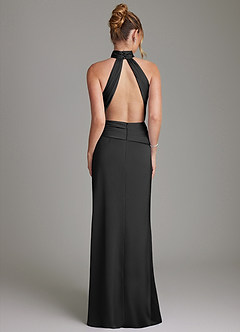 Azazie Gracelynn Kleider zum Anprobieren zu Hause Etui Plissee Stretch-Satin Kleid Schwarz image8