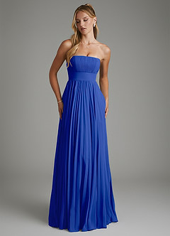 Azazie Ari Jurken voor bruidsmeisjes Jurk van Chiffon met A-lijn Strapless Koningsblauw image6