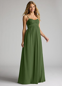 Azazie Llana Maternity Bridesmaid Dresses A-Line Chiffon Floor-Length Dress image1