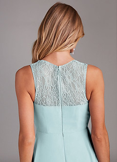 Azazie Vina Bridesmaid Dresses Mist A-Line Lace Chiffon Dress image7