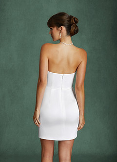 Azazie Erica Wedding Dresses Diamond White Sheath Stretch Satin Dress image2