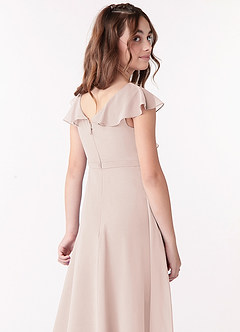 Azazie Posie Junior Rose Petal A-Line Ruched Chiffon Dress image5