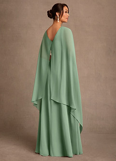 Azazie Liddie Mother of the Bride Dresses Matcha A-Line Pleated Chiffon Dress image3