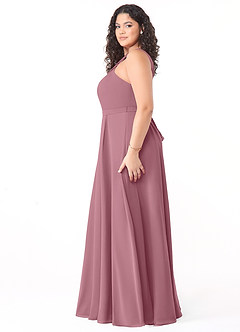Azazie Dixie Bridesmaid Dresses Vintage Mauve A-Line Halter Pleated Chiffon Dress image8