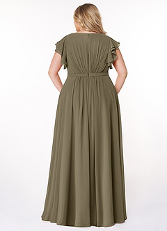Azazie Daphne Modest Bridesmaid Dresses A-Line Ruffled Chiffon Floor-Length Dress image7