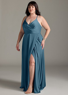 Azazie Davis Bridesmaid Dresses Bermuda A-Line Pleated Stretch Satin Dress image10