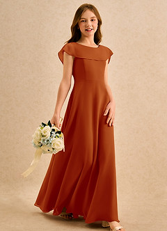 Azazie Kittie Girls Formal Flower Girl Klänningar Klä A-Line i Chiffong image4