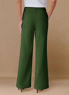 front Marina Oliva Pantalones rectos de tejido refinado