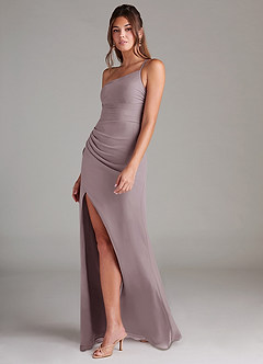 Azazie Eren Brautjungfernkleider Etui One-Shoulder Chiffon Kleid Dämmerung image5