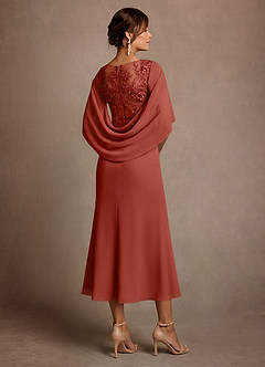 Azazie Forums Mother of the Bride Dresses Terracotta A-Line Lace Dress image2