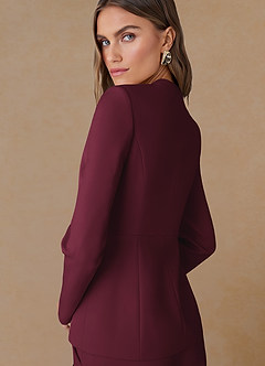 front Elara Borgogna Blazer su misura in tessuto raffinato