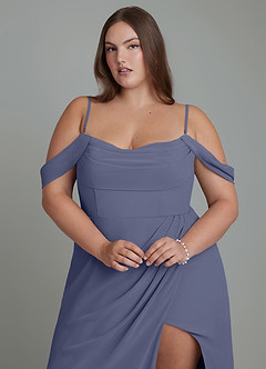 Azazie Johana Bridesmaid Dresses Stormy Mermaid Off the Shoulder Chiffon Convertible Dress image10