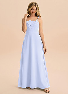 Azazie Rory Junior Lavender A-Line Pleated Chiffon Dress image4