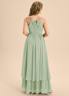 Azazie Elliora Junior Dusty Sage A-Line Pleated Chiffon Dress image2
