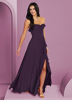 Barbie ♥ Azazie Bridesmaid Dresses Plum A-Line Sweetheart Neckline Chiffon Dress image4