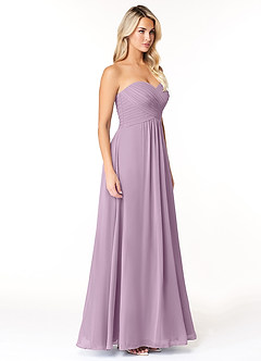 Azazie Yazmin Robes de demoiselle d'honneur Robe Trapèze Convertible en Mousseline de soie Encolure en Forme de Cœur Glycine image5