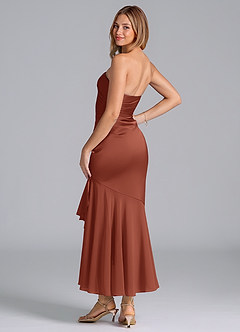 Azazie Danie Bridesmaid Dresses Auburn Sheath Strapless Chiffon Dress image2