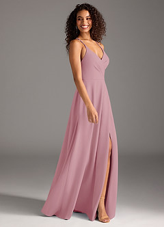 Azazie Davis Final Sale Vintage Mauve A-Line Pleated Stretch Crepe Dress image5