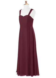 Azazie Simoan Junior Cabernet A-Line Sweetheart Neckline Chiffon Dress image6