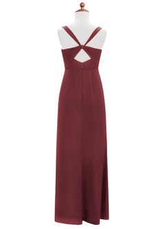 Azazie Mero Junior Merlot Mermaid Pleated Stretch Satin Dress image8