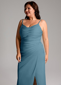 Azazie Deandra Bridesmaid Dresses Bermuda Mermaid Pleated Stretch Satin Dress image12