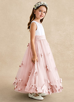 Azazie Vi Flower Girl Klänningar Klänning A-Line i Tyll Ärmlös image7