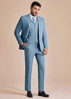 front James Light Blue Structured Stretch 3-piece suit