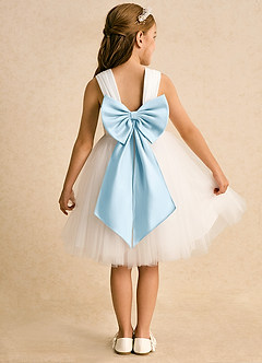 Azazie Dimple Final Sale Ivory Sky Blue Ball-Gown Lace Tulle Dress image1