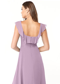 Azazie Jinny Bridesmaid Dresses Wisteria A-Line Square Neckline Ruched Chiffon Dress image6