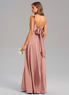 Azazie Everett Bridesmaid Dresses Rosette A-Line Stretch Satin Dress image6