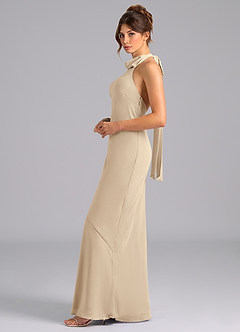 Azazie Velli Bridesmaid Dresses Champagne Mermaid Bow Chiffon Dress image5