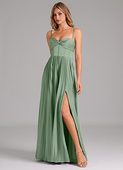 Azazie Tyla Bridesmaid Dresses Matcha A-Line Sweetheart Neckline Stretch Satin Dress image4