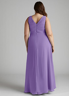 Azazie Flora Brautjungfernkleider A-Linie Plissee Chiffon Kleid Tahiti image13