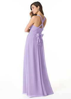 Azazie Olani Bridesmaid Dresses Lilac A-Line Off the Shoulder Chiffon Convertible Dress image3