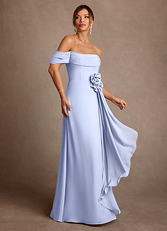Azazie Amherst Mother of the Bride Dresses Ice A-Line Off the Shoulder Chiffon Dress image2