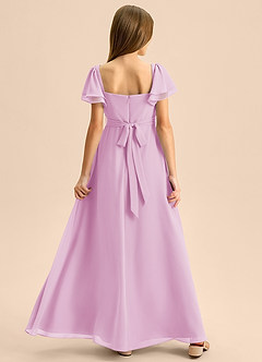 Azazie Azey Junior Candy Pink A-Line Ruched Chiffon Dress image2