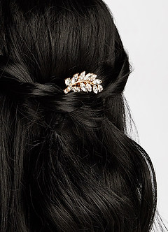 front Peine de pelo de hojas de aleación de diamantes de imitación